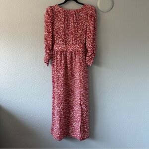 Pink floral midi dress